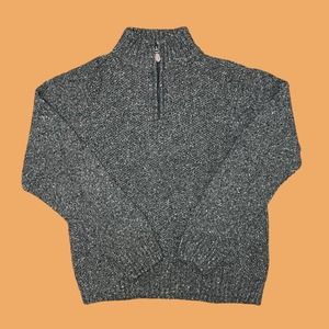 Luca Nobili Men's Sweater XL Gray Long Sleeve 1/4 Zip Wool Blend Italy Made